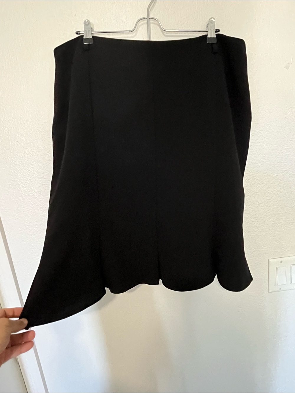 Black Midi Skirt - Classic Flared Hem